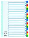 Faneblade A4, plast,  20 delt, farvet faner