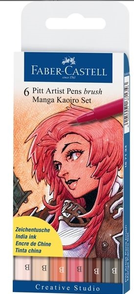 Faber-Castell pennesæt MANGA, Kaoiro brush æst 6 penne