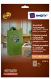 Avery rund label i brunt kraftpapir L7106-20, �60mm