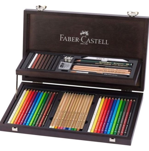 Faber Castell Art & Graphic Collection i træbox 53 dele