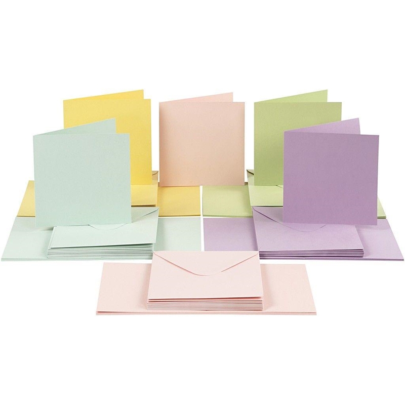 Farvede konvolutter kort, 50 sæt 11,5x16,5 10,5x15