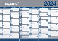 Mayland Kæmpekalender 2x6 mdr. papir rør 2024 nr. 24064000