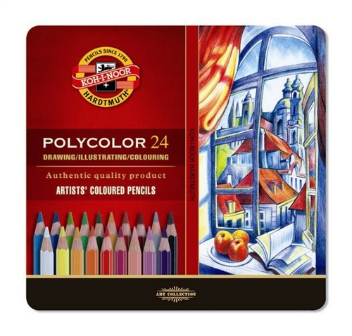 Koh-I-Noor Polycolor Artist Farveblyanter, 24 pr. æske