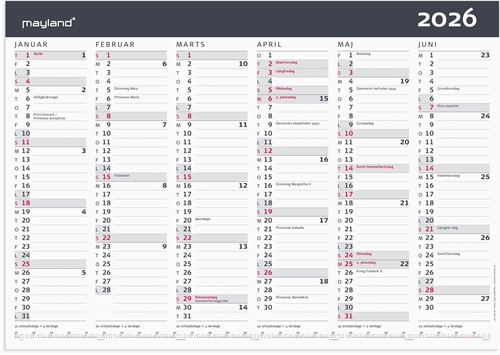 Mayland Kontorkalender Moderne A3 2026 nr. 26063100