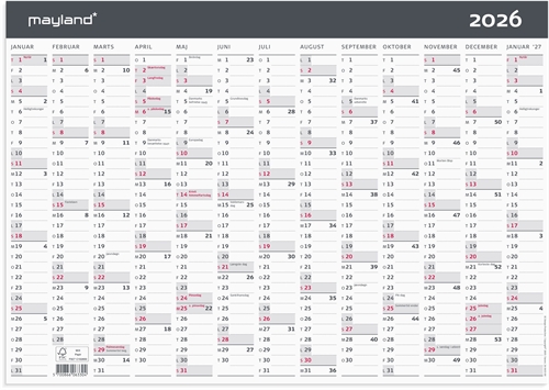 Mayland Kontorkalender Moderne A3 1x13 mdr. 2026 nr. 26063300