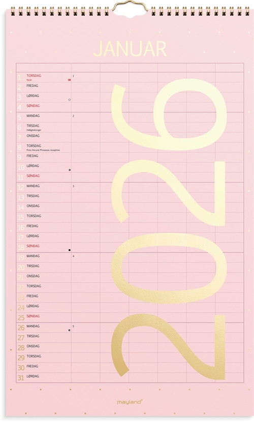 Mayland Familiekalender Color stor 2026 nr. 26066130