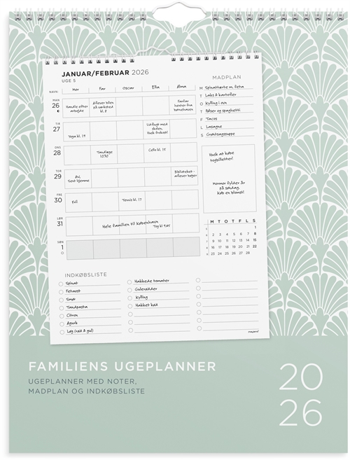Mayland Familiekalender Ugeplan m. lister 2026 nr. 26066370
