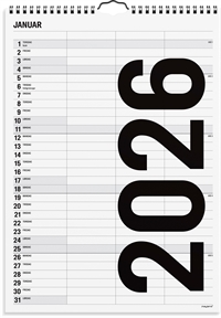 Mayland Familiekalender Black and white 3 kol. 2026 nr. 26066520