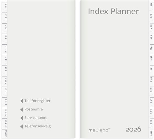 Mayland Index Planner månedskalender REFILL + tlf.reg. 2026 nr. 26095100