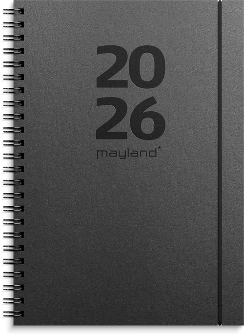 Mayland A5 International ugekalender tværf. sort genbrugskarton 2026 nr. 26200700