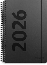 Mayland A6 ugekalender højformat matsort genbrugskarton 2026 nr. 26201120