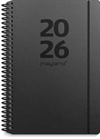 Mayland A6 ugekalender tværformat matsort genbrugskarton 2026 nr. 26201220