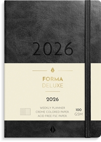 Mayland A6 Forma Deluxe ugekalender tværf. sort kunstskind 2026 nr. 26201400