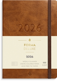 Mayland A6 Forma Deluxe ugekalender tværf. brun kunstskind 2026 nr. 26201410