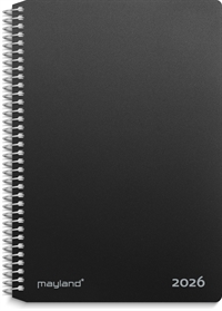 Mayland 2-dages-kalender sort PP-plast 2026 nr. 26205000