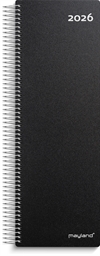Mayland Spiralnoteringskalender dag sort PP-plast 2026 nr. 26225000