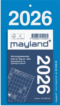 Mayland Afrivningskalender m/bagsidetekst 2026 nr. 26252000