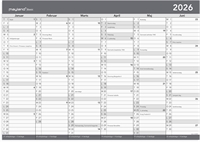 Mayland Basic kontorkalender m/whiteboard-funktion A2 2026 nr. 26268800