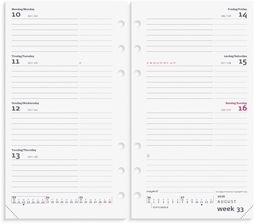 Mayland System PP International ugekalender tværf. REFILL 2026 nr. 26276500