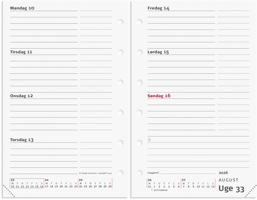 Mayland System Mini ugekalender tværformat REFILL 2026 nr. 26355100