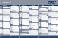 Mayland Kontorkalender Dobbelt halvårskalender 2027 nr. 27063000