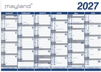 Mayland Kæmpekalender 2x6 mdr. PP-plast rør 2027 nr. 27065400