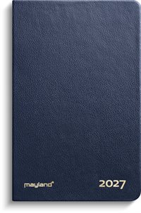 Mayland Lommekalender uge blå kunstskind indbundet 2027 nr. 27162000