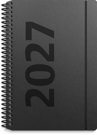 Mayland A6 ugekalender højformat matsort genbrugskarton 2027 nr. 27201120