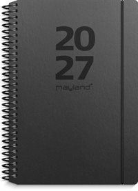 Mayland A6 ugekalender tværformat matsort genbrugskarton 2027 nr. 27201220