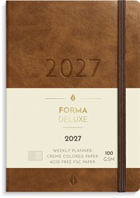 Mayland A6 Forma Deluxe ugekalender tværf. brun kunstskind 2027 nr. 27201410