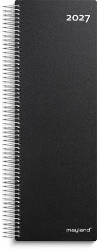 Mayland Spiralnoteringskalender dag sort PP-plast 2027 nr. 27225000
