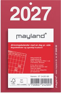 Mayland Lille afrivningskalender m/bagsidetekst 2027 nr. 27242000