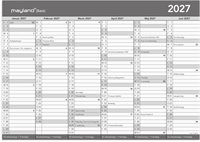 Mayland Basic kontorkalender A3 2027 nr. 27268500