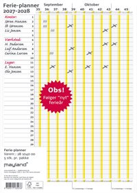 Mayland Ferie Planner 2027/2028 nr. 28104000
