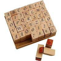 Stempelsæt, alfabet og tal, str. 13 x 13 mm, højde 30 mm | 42 stk. assorteret