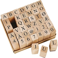 Stempelsæt, alfabet og tal, 13 x 13 mm, højde 30 mm | 42 stk