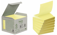 3m Post-it R330-1B Z-Notes, 76x76mm, Genbrugspapir, Gul, 6 pr. pakke