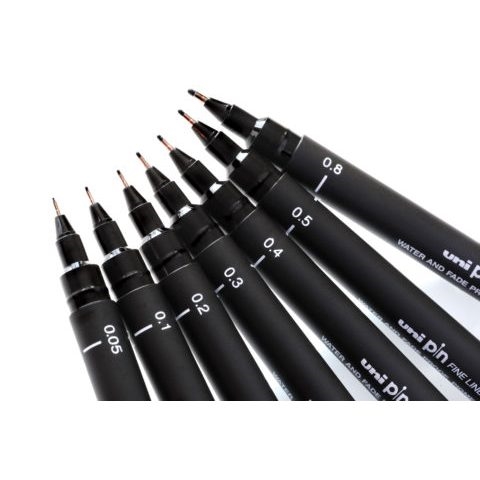 UNI Pin 200 fineliner - 0,1 0,2 0,3 0,5 og 0,8