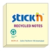 Stick'n Recycled Notes, 76x76mm - 100 blade, Gul