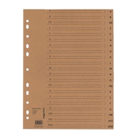 Register A-Å A4 med forblad 150g karton - genbrugspapir