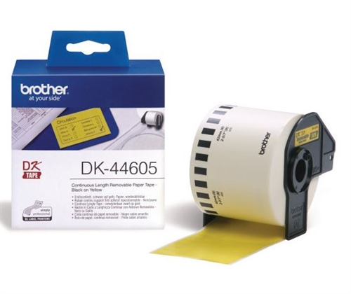 Brother DK44605 - Papirtape, aftageligt, 62mm x 30,48m GUL 