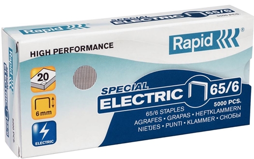 Hæfteklamme Rapid Strong 65/6 Electric, 5000/pk.