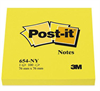3M Post-it blokke 654NY Neon Gul, 76 x 76mm. 6 bl pr. pk.