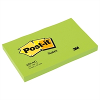 3M Post-it blokke 655NG Neon Grøn, 76 x 127mm.