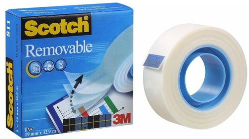 Scotch Magic Tape 811, 19 mm x 33m. - usynlig og flytbar tape