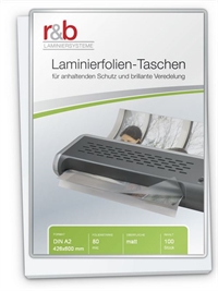  Lamineringslomme A2 MAT, 2 x 80mic. = 160mic., 100 stk. pr.æske