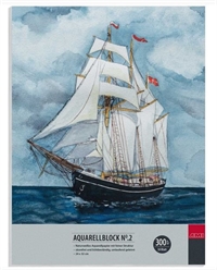 Akvarelblok 24cm x 32cm, 300 gram, no. 2 AMI - 50 blade