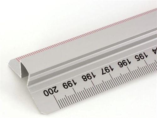 Aluminiums lineal 200 cm med grib.