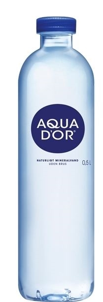 Aqua dor kildevand 0,50 liter  Mineralvand Aqua d\'or  0.50 liter  flaske - incl. pant