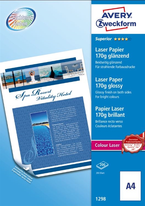 Avery 1298 fotopapir 170gram super glossy dobbelt sidet